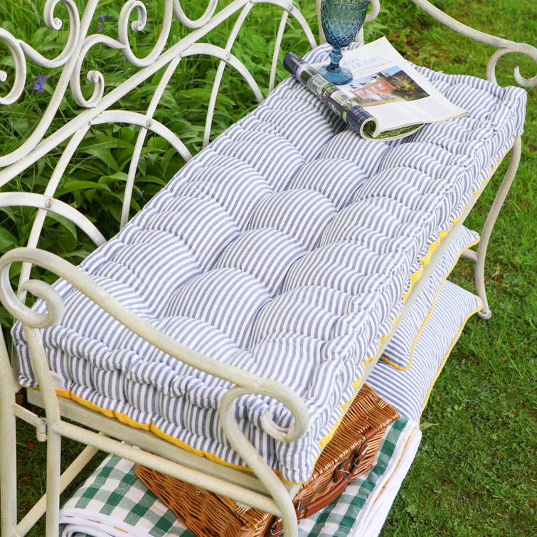 House of Hampton Blue Stripe Bench Cushion Pad Wayfair.co.uk